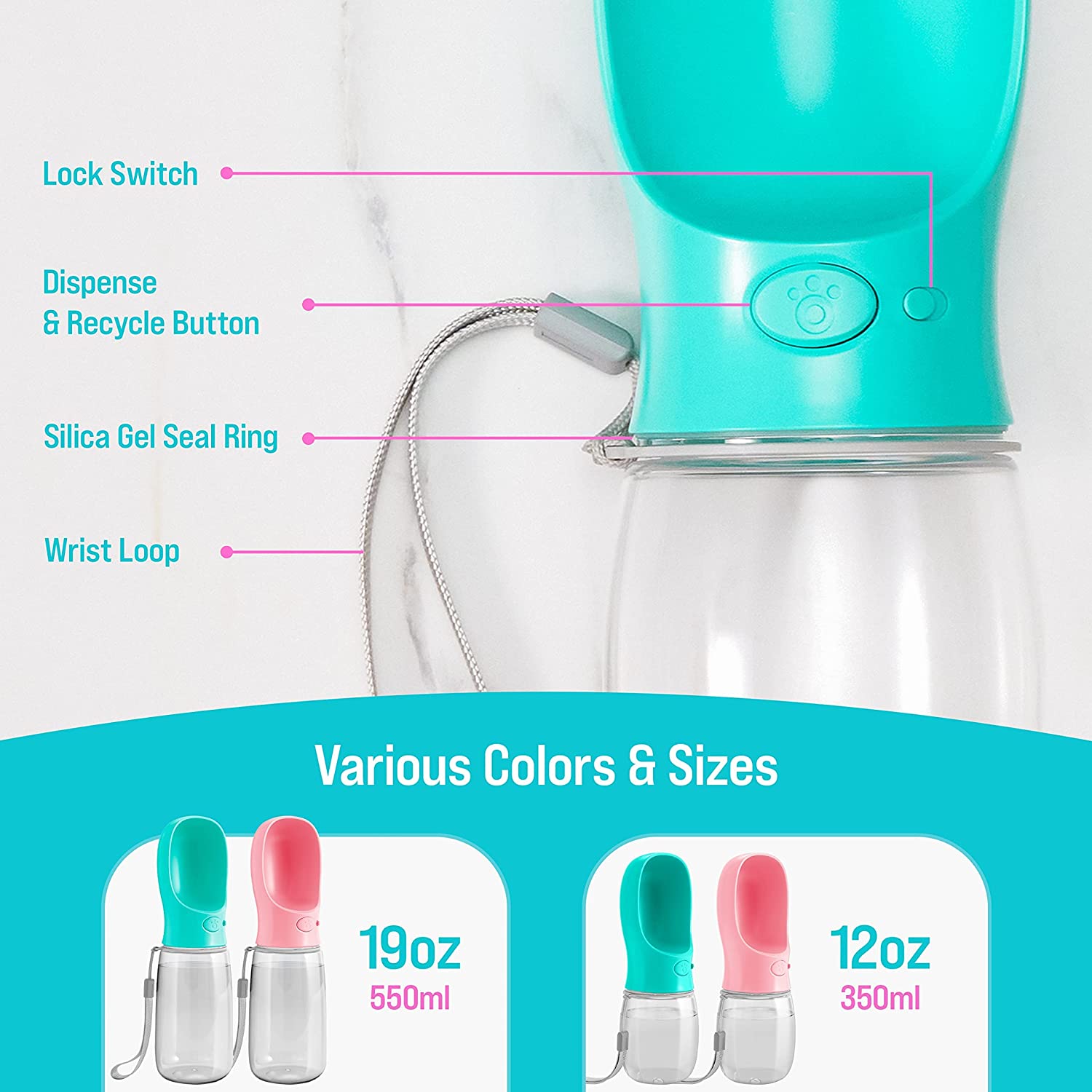 12oz Dog Water Bottle - Image 3