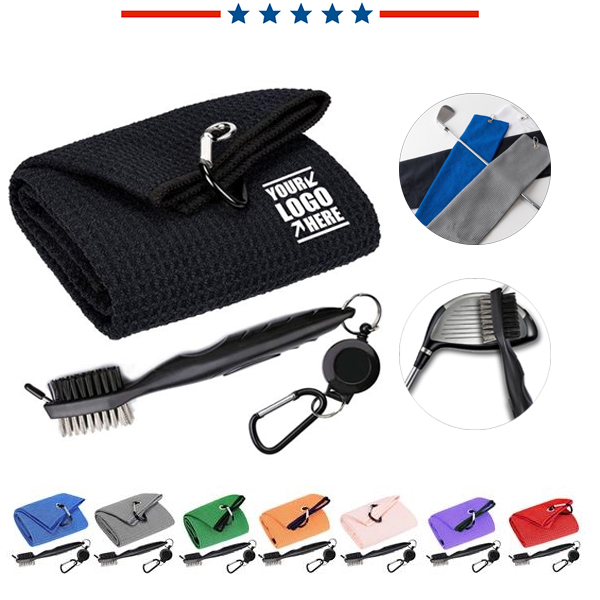 Waffle Golf Towels with brush