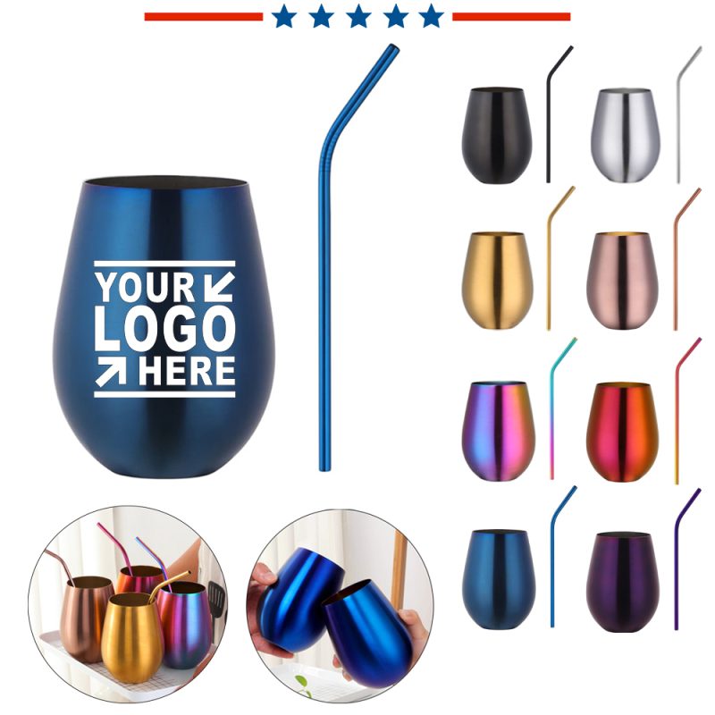 17oz Egg Shaped Tumbler With Straw