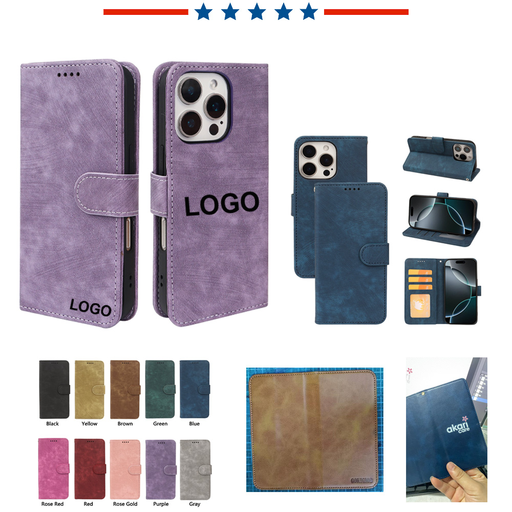 PU Card Holder Wallet Flip Phone Case