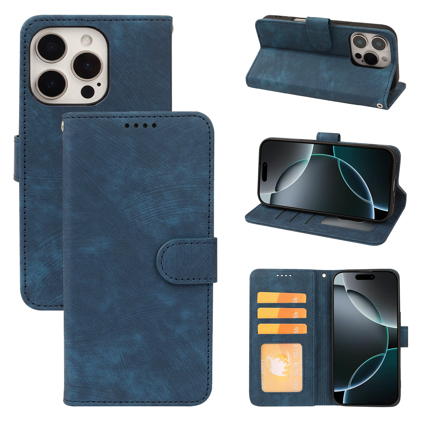 PU Card Holder Wallet Flip Phone Case - Image 3