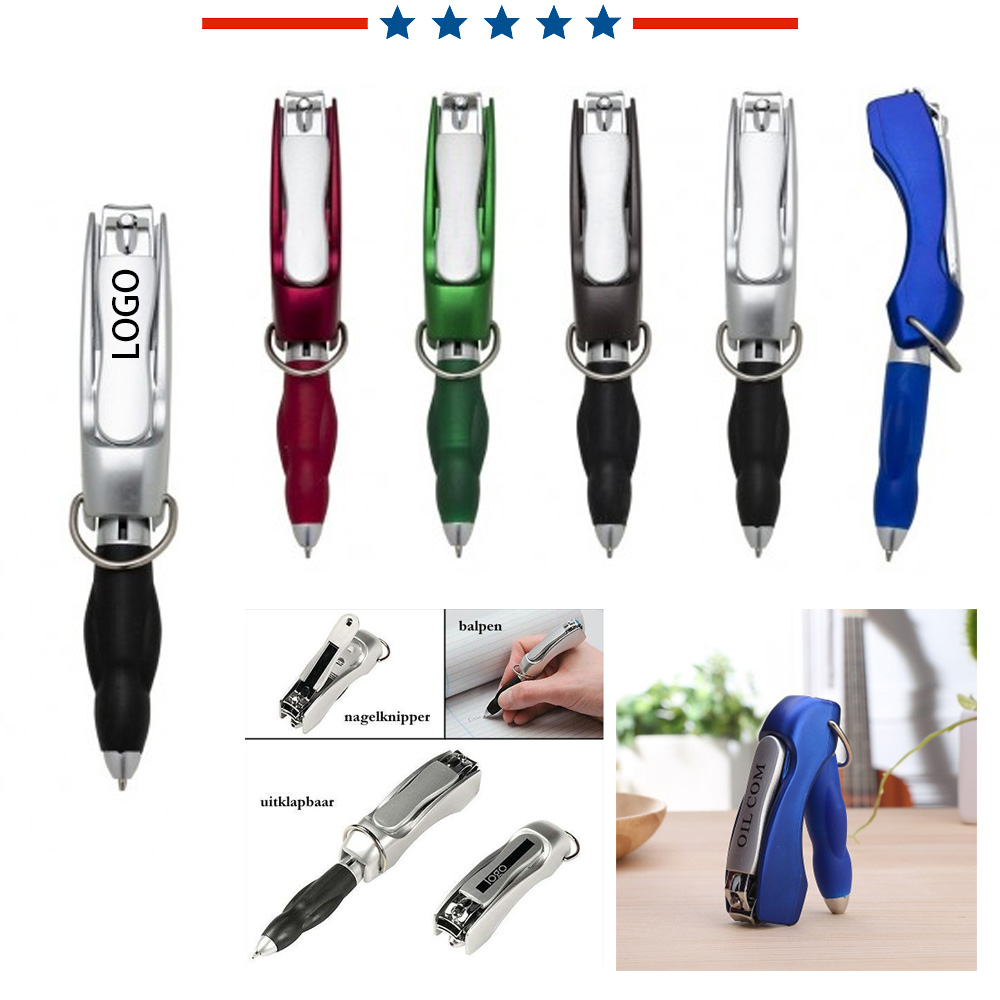 Multifunction Folded Nail Clippers Ballpoint Pen