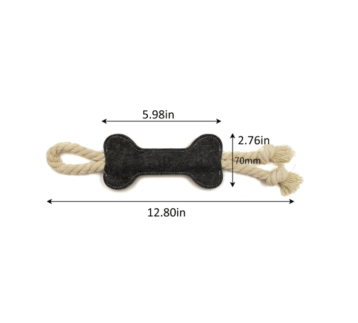 Bone Shape Felt Pet Chew Rope Toy - Image 3