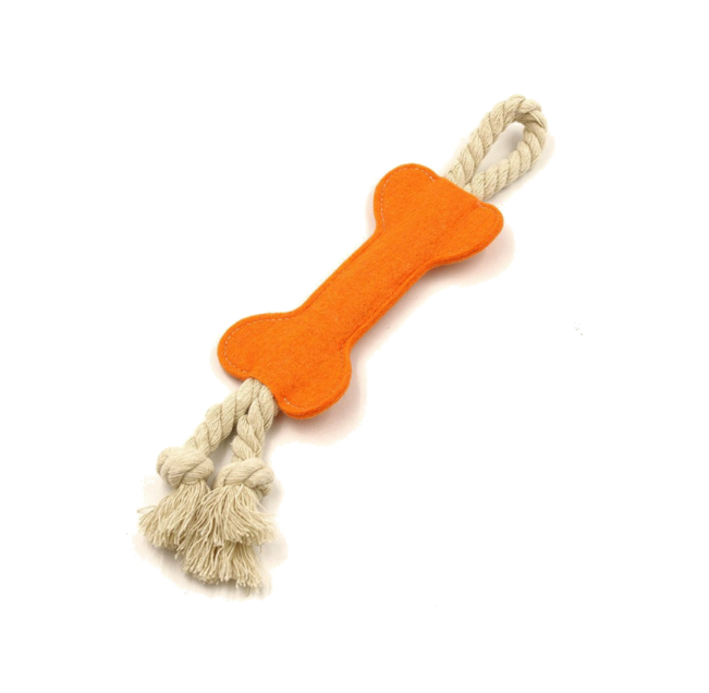Bone Shape Felt Pet Chew Rope Toy - Image 7