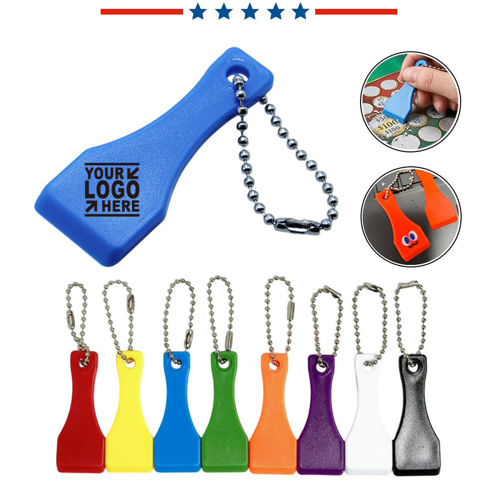 Plastic Lottery Ticket Scratcher Tool Keychain