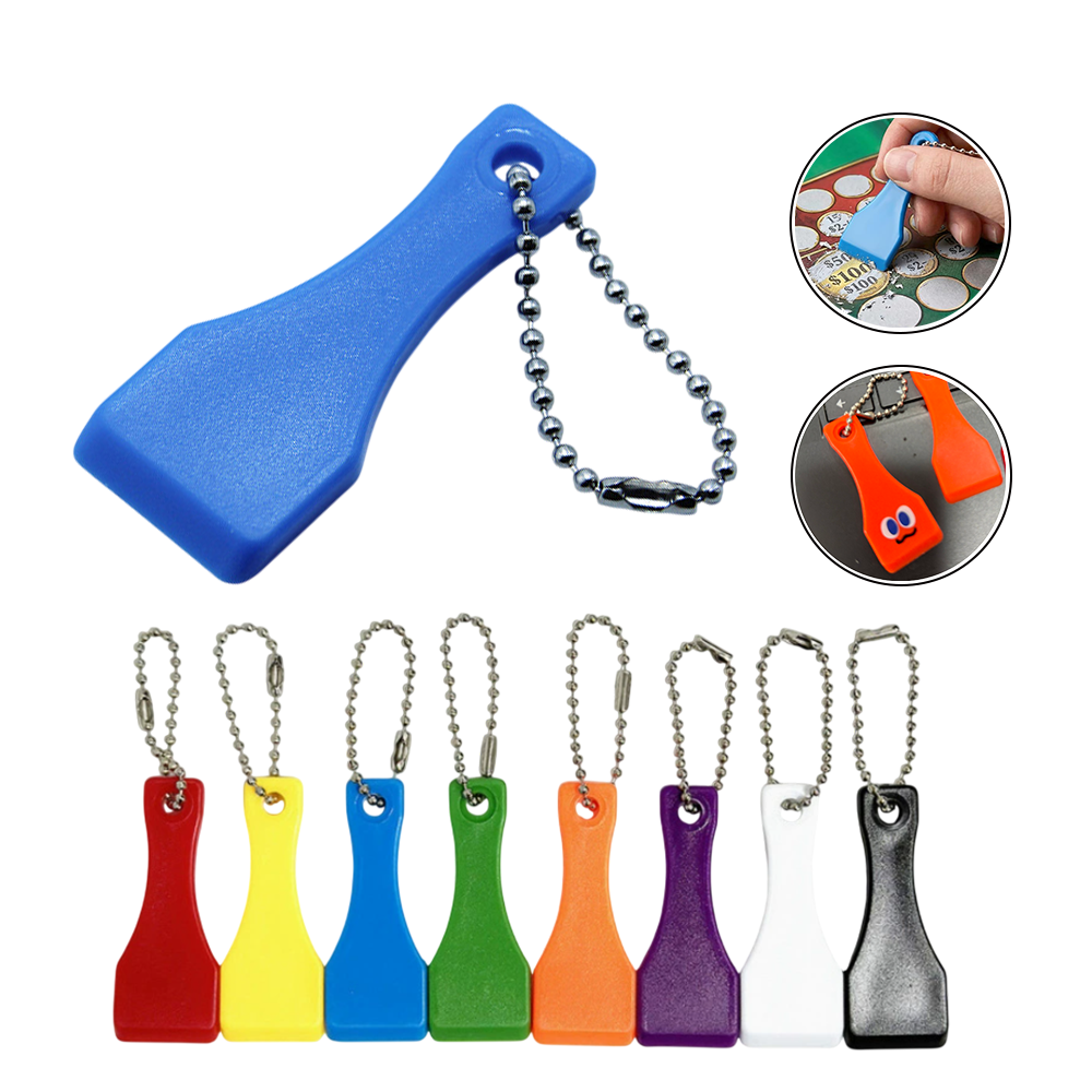 Plastic Lottery Ticket Scratcher Tool Keychain - Image 2