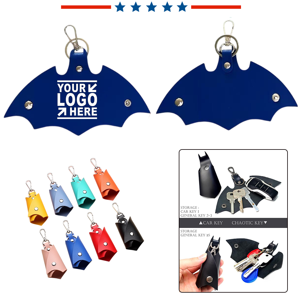 PU Leather Bat Keys Ring Cover Holder