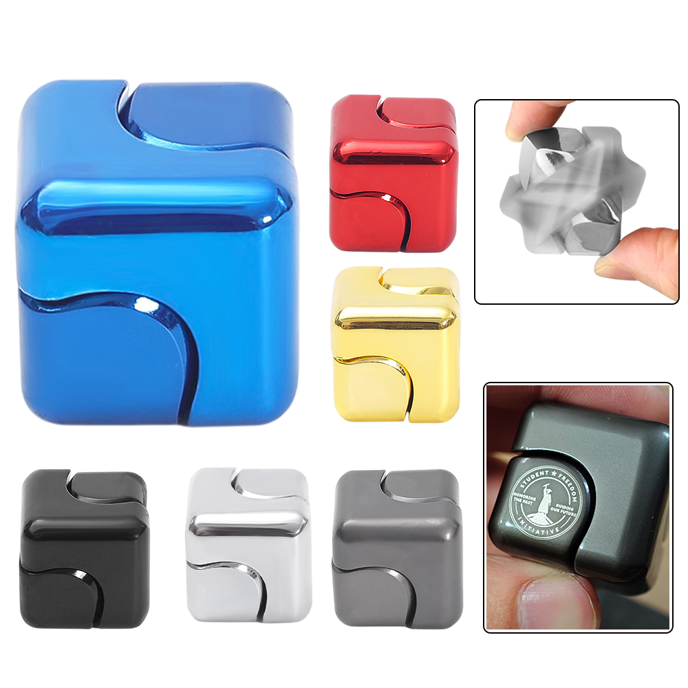 Metal Cube Fidget Spinner Toy - Image 2