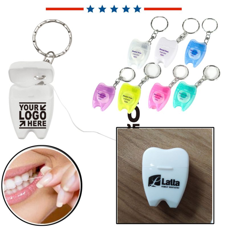 Custom Tooth Dental Floss Keychain