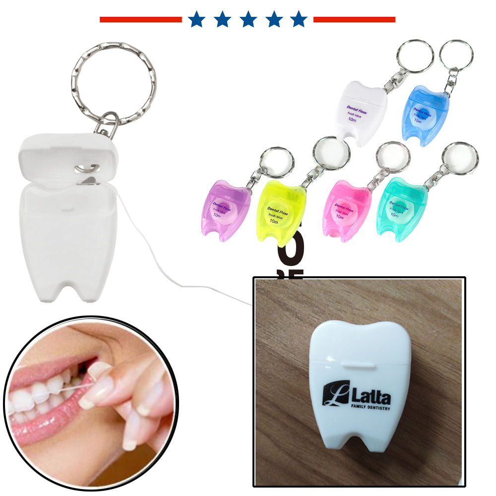 Custom Tooth Dental Floss Keychain - Image 2