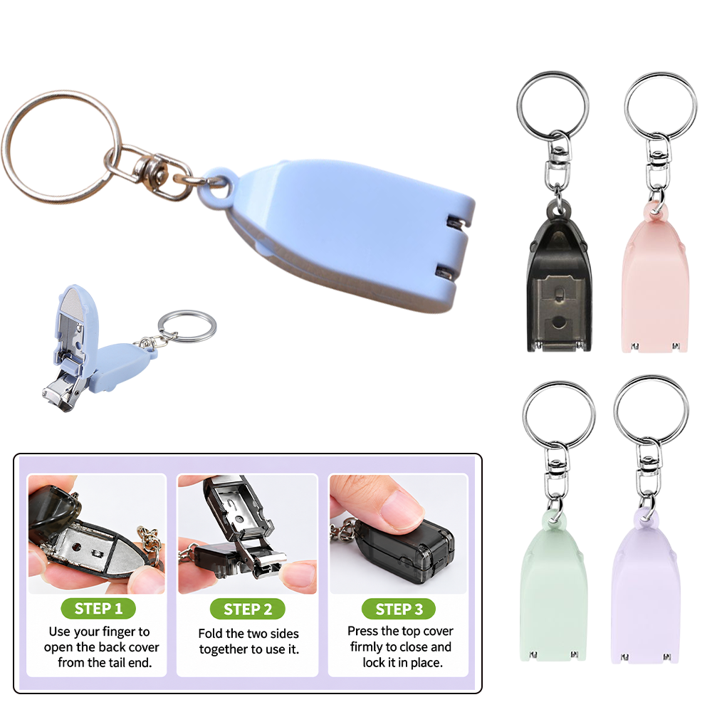 Portable Foldable Nail Clippers Keychain - Image 2