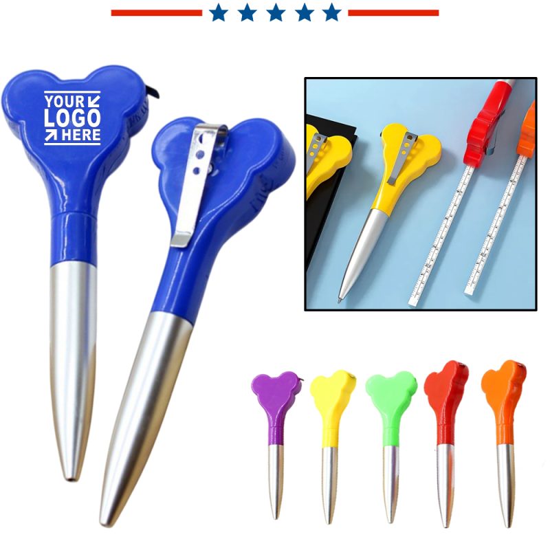 Ear-Shaped Ballpoint Pen with 39" Tape Measure