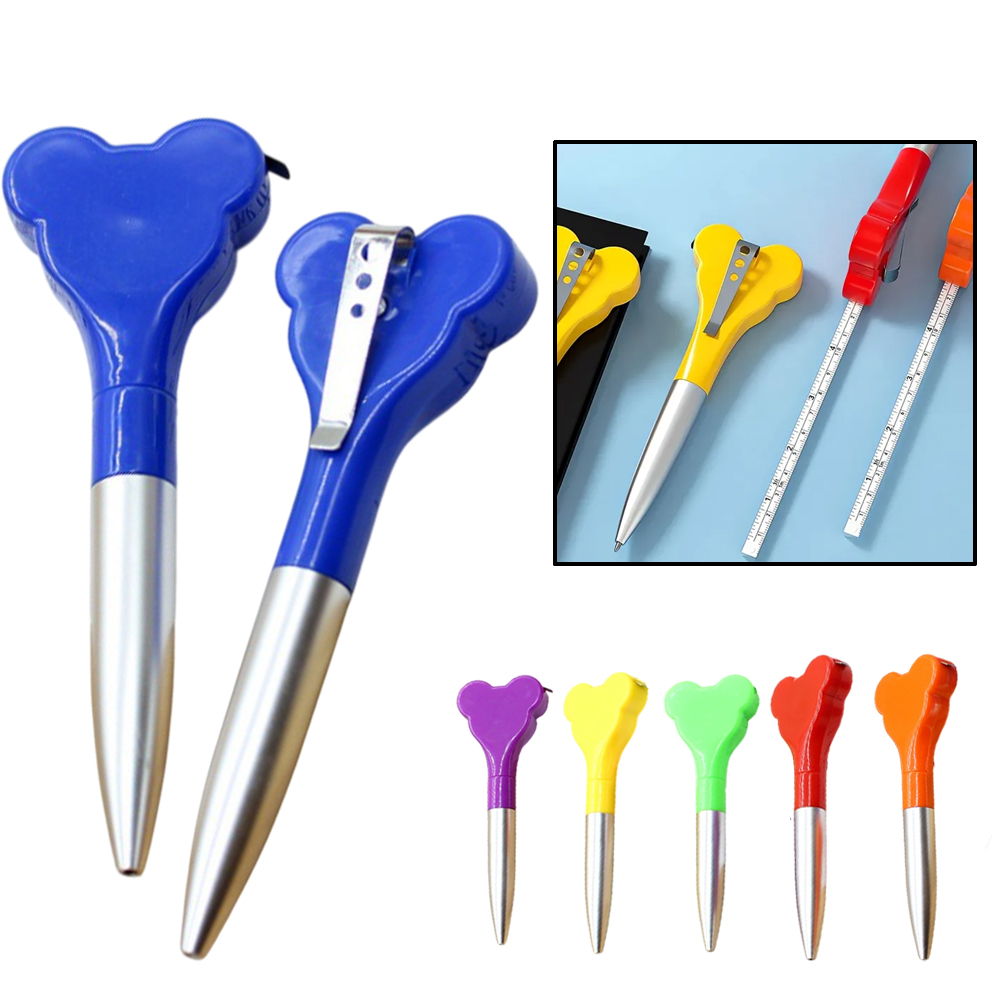 Ear-Shaped Ballpoint Pen with 39" Tape Measure - Image 2